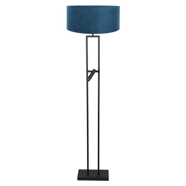 Lamp sur pied Stang 4728ZW avec abat-jour en velours bleu et lumière de lecture