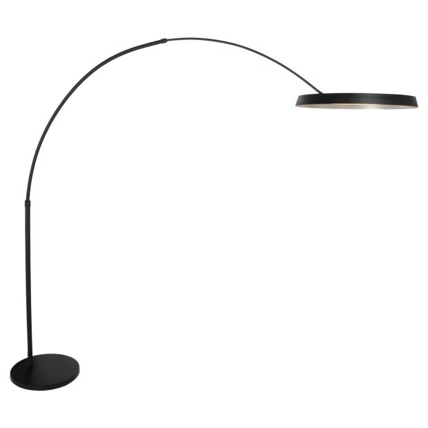 Bogenlampe Ringlux 4742ZW, schwarze Bogenlampe mit großem LED-Ring