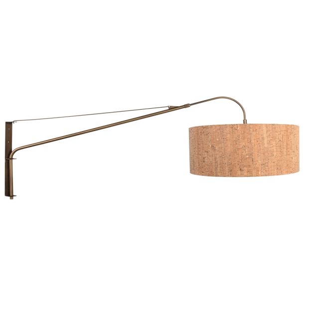 Applique Élégante Classy 4743BR bronze avec abat-jour en liège beige Ø50 cm