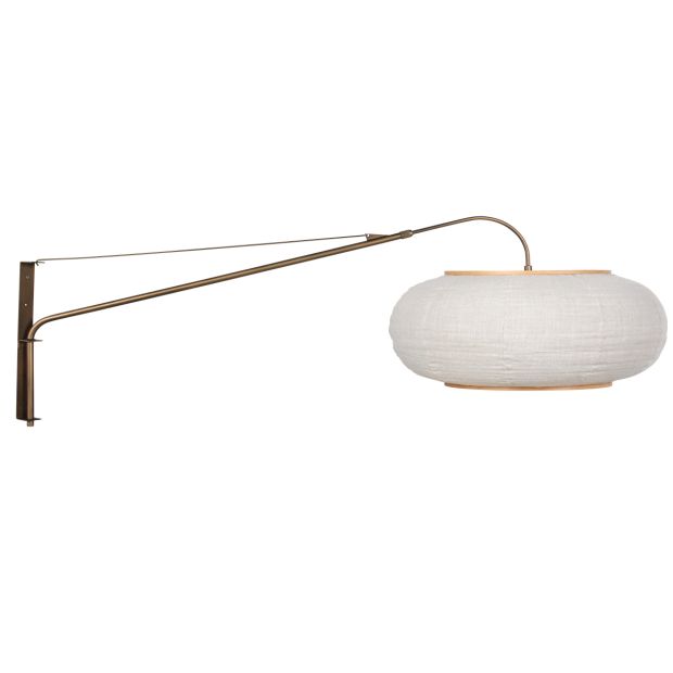 Applique Silva Alba 4747BR en bronze avec abat-jour en lin Ø60 cm