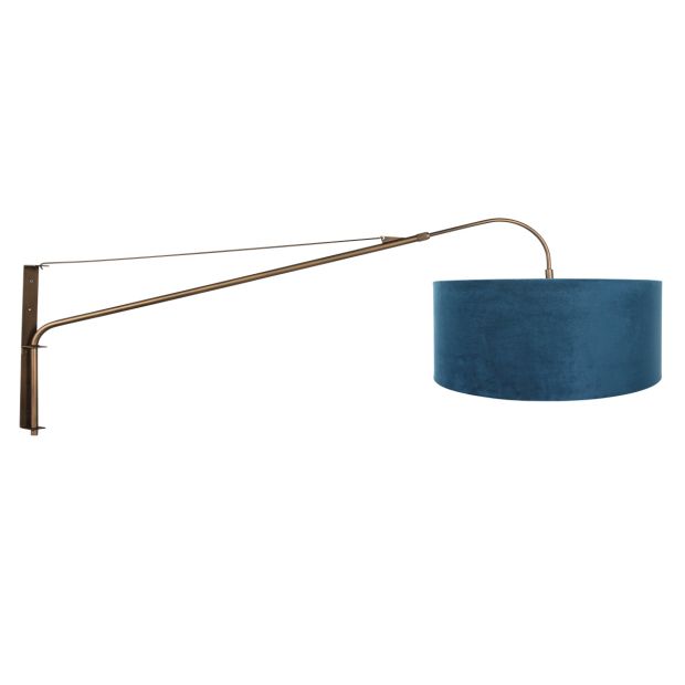 Wandleuchte Elegant Classy 4752BR Bronze mit blauer Velours-Schirm Ø50 cm