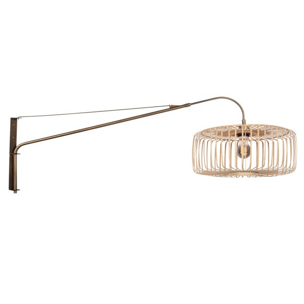 Applique Breeza-Beach 4753BR en bronze avec abat-jour en bambou Ø50 cm