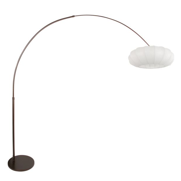 Booglamp Luma Nola 4755CA cacao met witte zijden kap