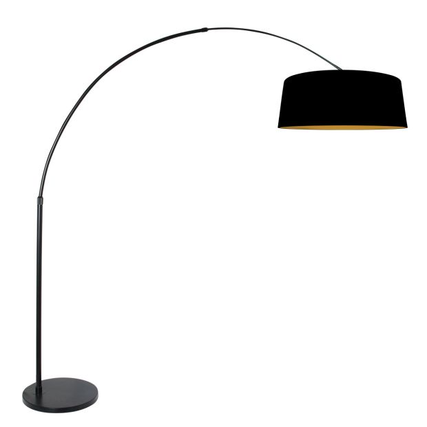 Lampadaire Luma Dark 4771ZW noir avec abat-jour en lin noir chic lumière