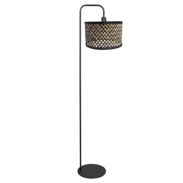 Floor lamp Stang 4773ZW, black floor lamp with bamboo shade