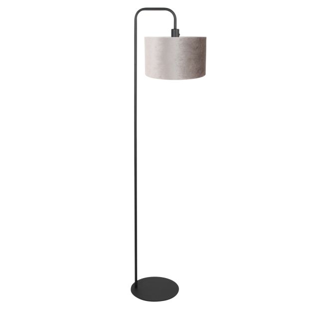 Floor lamp Stang 4776ZW black with gray/taupe velvet shade