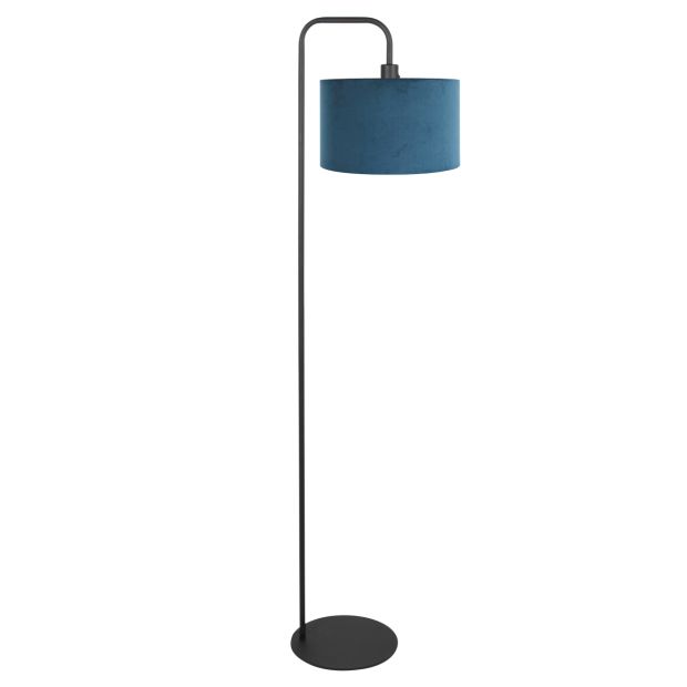 Stehlampe Stang 4781ZW schwarz mit blauer Velourslampe