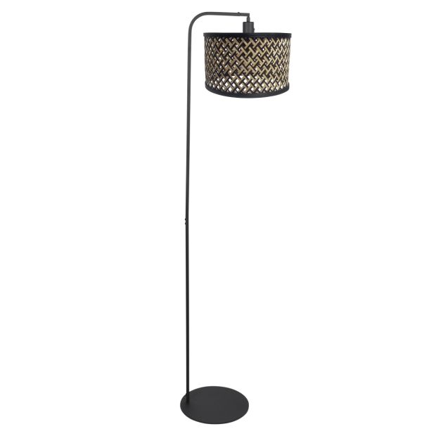 Bodenlampe Stang 4789ZW mit geflochtener Bambusabdeckung