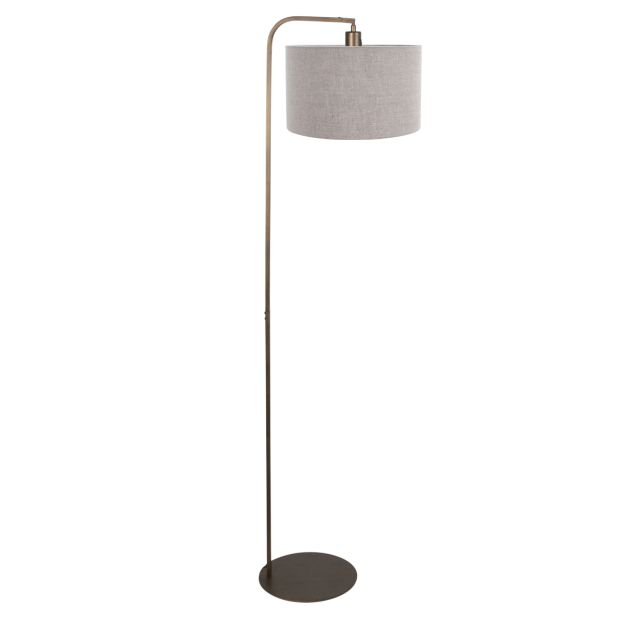 Lampe sur pied Stang 4803BR avec abat-jour en lin gris épais