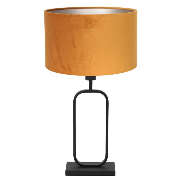 Tischlampe Stang 4808ZW mit goldenen Samtschirm für Stimmungslicht