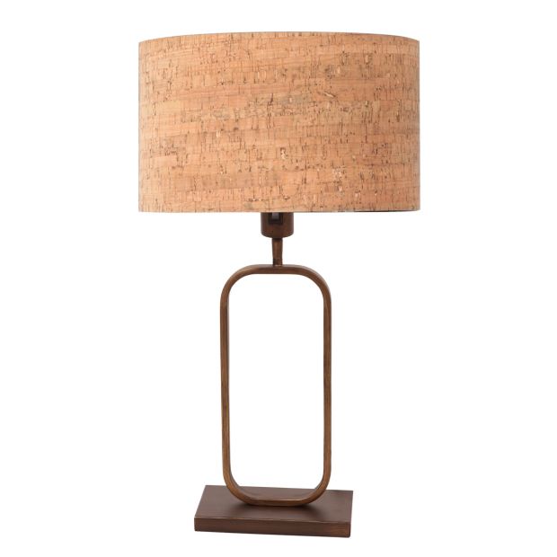 Lampe de table Stang 4813BR avec abat-jour en structure de liège pour lumière d'ambiance