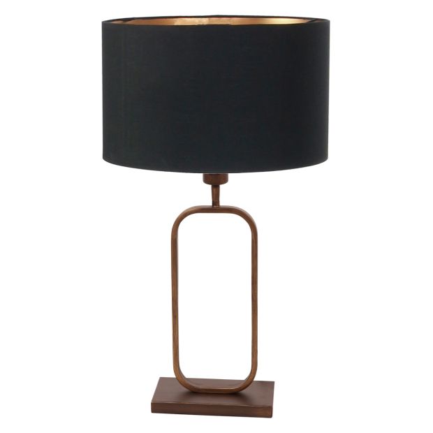 Lampe de table Stang 4814BR avec abat-jour en lin noir pour lumière d'ambiance