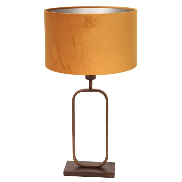 Tischlampe Stang 4815BR mit goldenem Velours-Schirm für Stimmungslicht