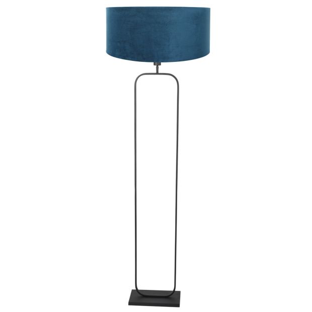 Floor lamp Stang 4825ZW - black fixture with blue velvet shade