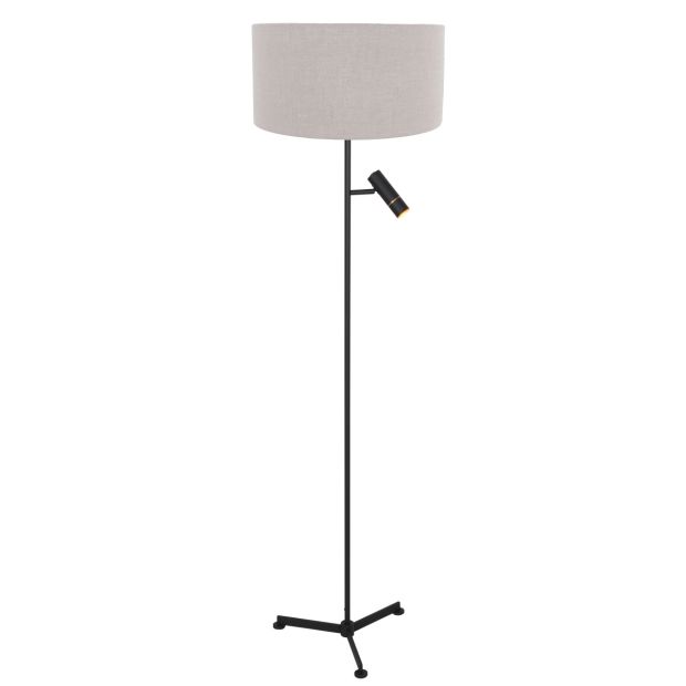 Stehlampe Stang 4837ZW mit Leselicht und grauem Schirm