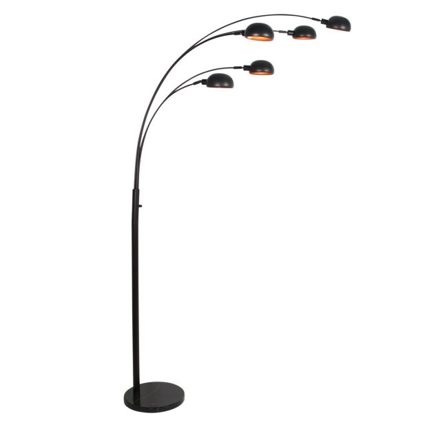 Black floor lamp Pentra 4855ZW, 5-light with marble base