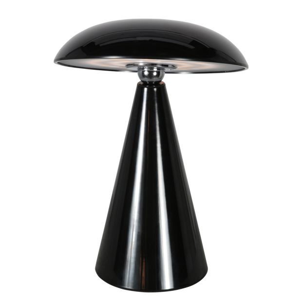 Lampe de table Mush 4856ZW - lampe d'ambiance rechargeable noire brillante