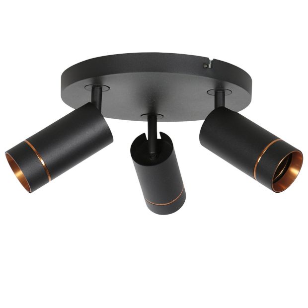 Schwarzer Spot Downlume 4859ZW, 3-flammige GU10 Deckenlampe