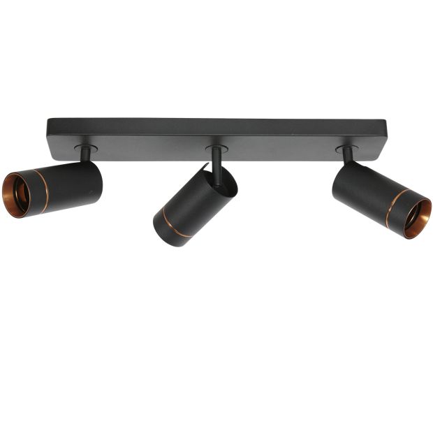 Spot noir Downlume 4862ZW, 3 lumières GU10 avec or