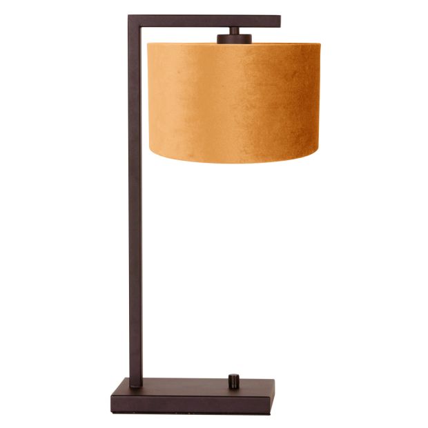 Cacao lampe de table Stang 4884CA avec abat-jour en velours doré