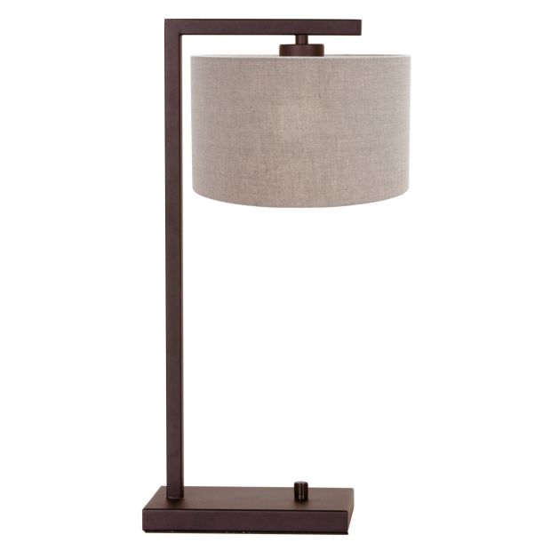 Lampe de table Cacao Stang 4886CA avec abat-jour en lin gris brut