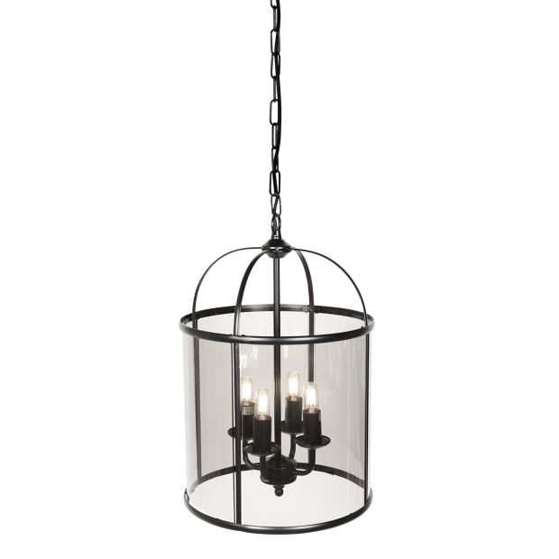 Pendant lamp Pimpernel 5972ZW black with smoked glass Ø25 cm