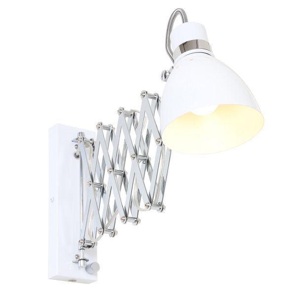 Wandleuchte Spring 6290W weiß mit E27 Fassung und Drehdimmer