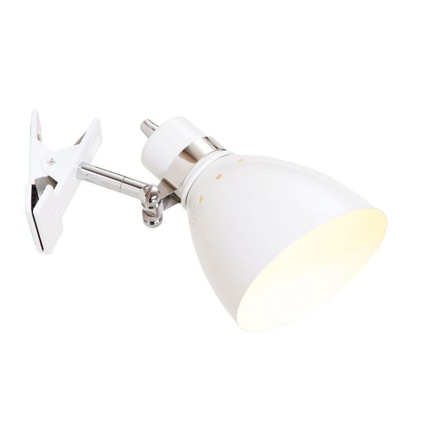 Knijpspot Spring 6827W wit met E27 fitting en snoerschakelaar