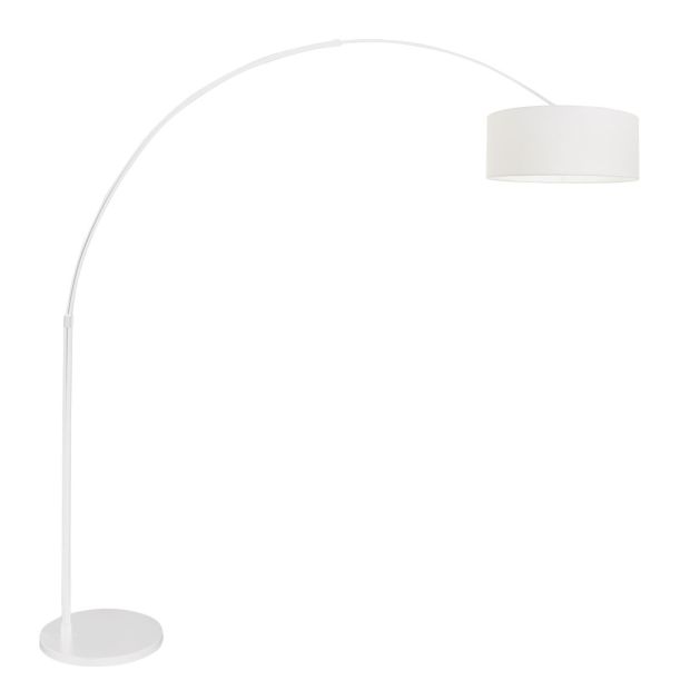Arc Lamp Sparkled Light 7169W white with coarse white linen shade