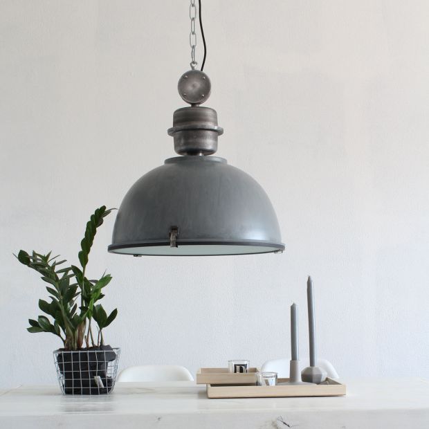 Bikkel 7586GR pendant lamp robust gray lamp with character