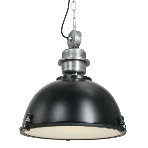 Suspension Bikkel 7586ZW lampe industrielle noire en acier