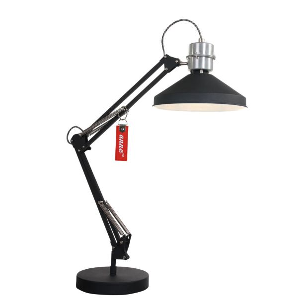 Lampe de table Zappa 7702ZW Noire avec bras à ciseaux – Douille E14