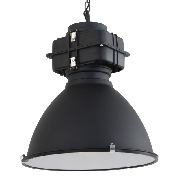 Schwarze industrielle Hängeleuchte Densi 7779ZW Ø47 cm