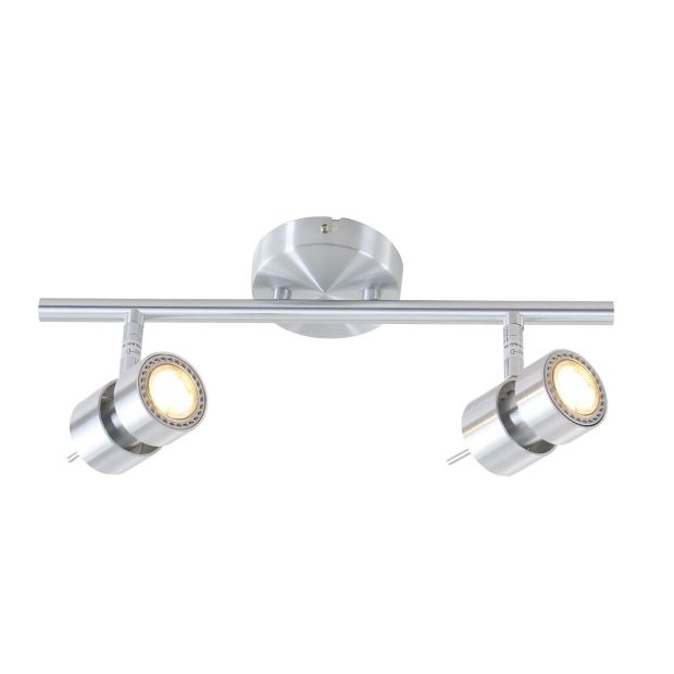 Spot Natasja 7902ST en acier 2-lampes spot avec lumière GU10 dimmable