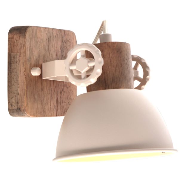 Gearwood 7968CR – Crème Deckenlampe mit Holzelementen