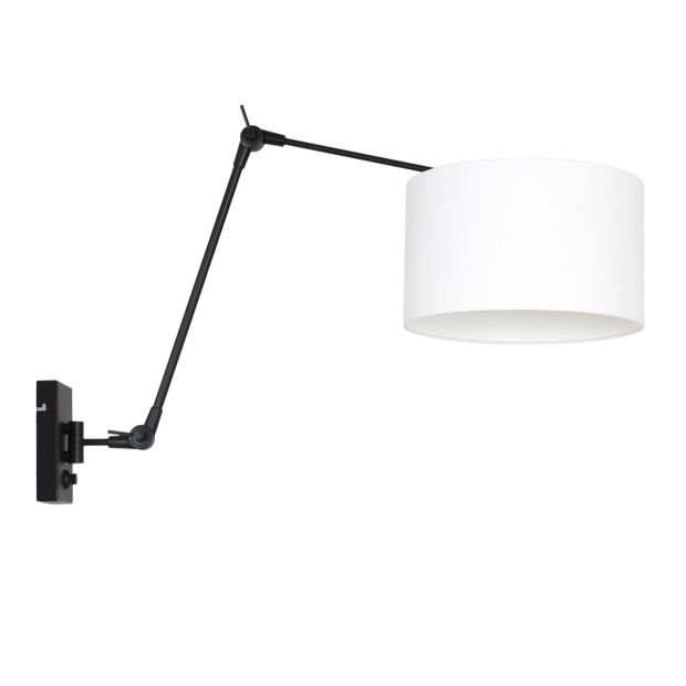 Wandlamp Prestige Chic 8120ZW met wit linnen kap