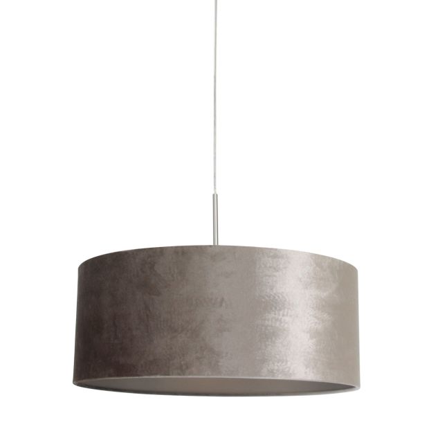 Pendant Lamp Sparkled Light 8149ST steel with luxury gray velvet shade