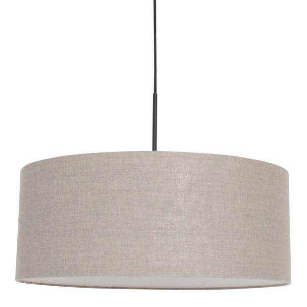 Pendant lamp Sparkled Light 8155ZW, black with gray coarse linen shade