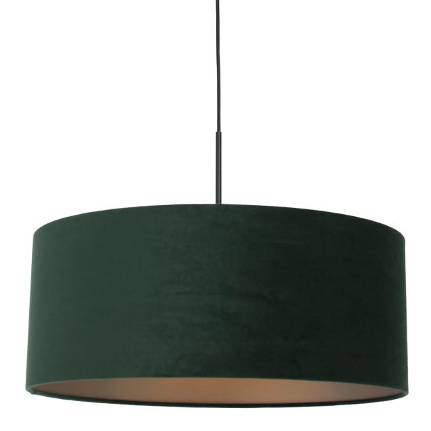 Pendant lamp Sparkled Light 8156ZW, black with green velvet shade