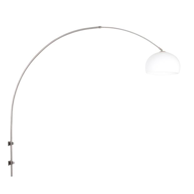 Applique arc Sparkled Light 8200ST en acier avec abat-jour en plastique blanc