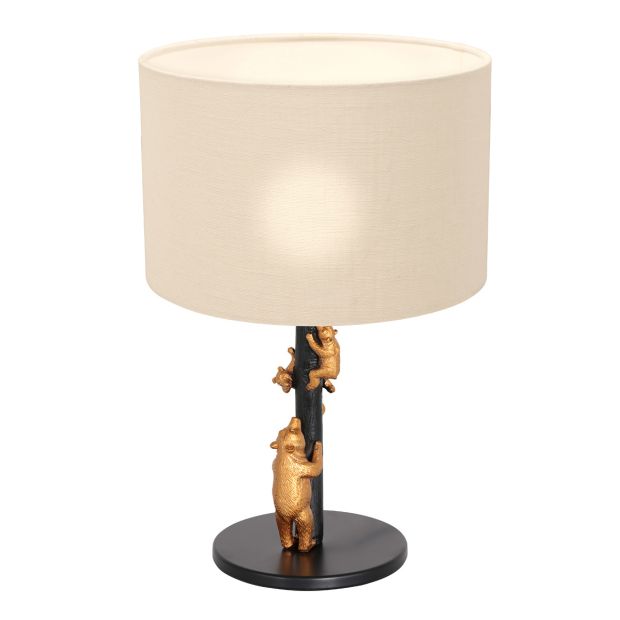 Table lamp Animaux 8232ZW - playful accent with white coarse linen shade