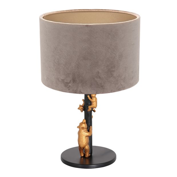 Table lamp Animaux 8234ZW - stylish accent gray velvet shade