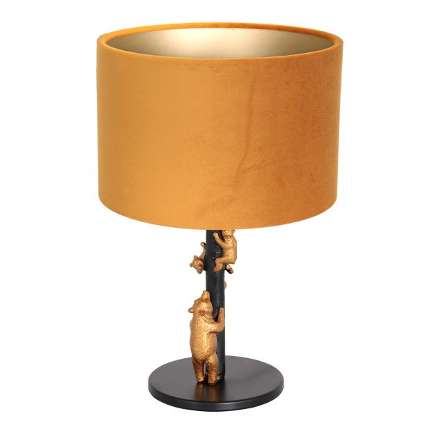 Table lamp Animaux 8235ZW - warm luxury gold-colored velvet shade