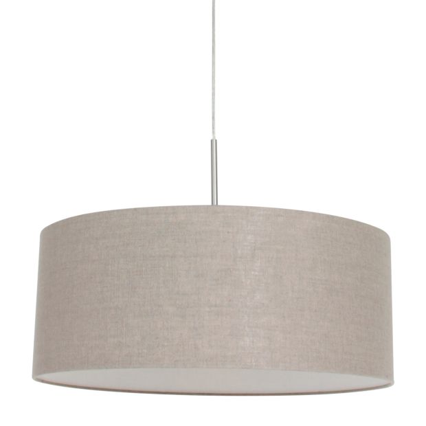 Pendellampe Sparkled Light 9890ST Stahl mit grauem grobem Leinenschirm