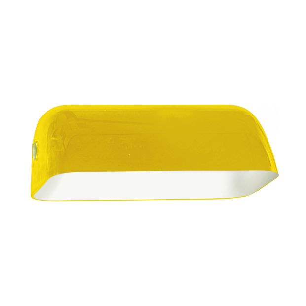 Glas I14755S – Ockergelbes Glas für Bankerlampe 23 × 14,2 cm
