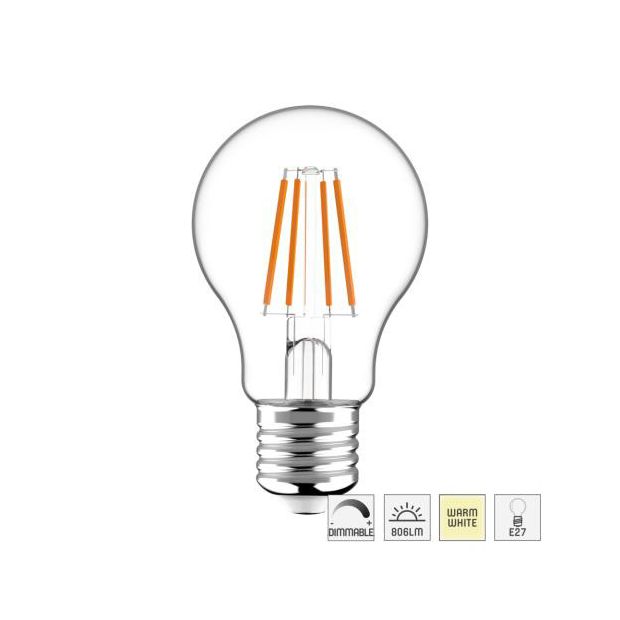 Led lichtbron I15404S met E27 fitting, filament 7W, 2700 K, dimbaar 806 Lumen