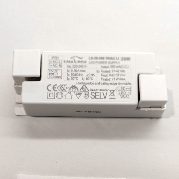 Driver encastré I15522S – 20W, 500mA pour Flady
