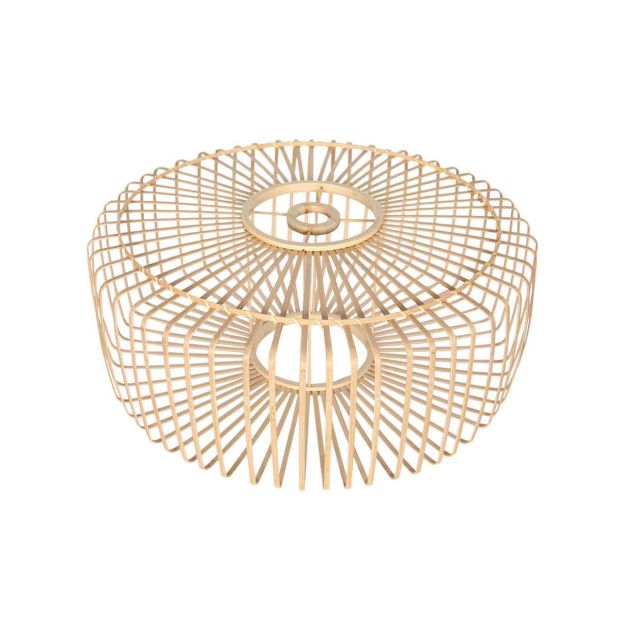 Abat-jour en bambou/bois naturel Breeza-Beache K2004BS ⌀40cm avec support E27.