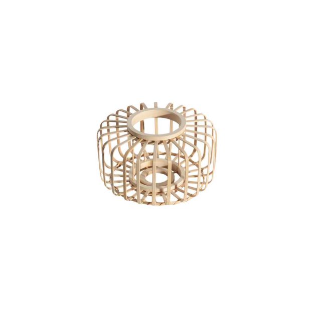 Abat-jour en bambou/bois naturel Breeza-Beache K2006BS ⌀20cm avec support E27