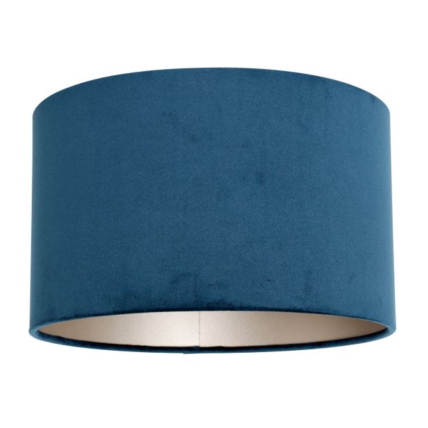 Blauer Velours-Lampenschirm K7396ZS ⌀30cm mit E27-Fassung.